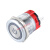 金属按钮YJ-GQ22B带LED灯防水自锁自复位小圆形电源开关22mm 红光 自锁  配插线  平头 环形+