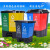 垃圾分类垃圾桶商用学校干湿有害厨余三合一脚踩双桶带盖 100升双桶蓝可回收+灰色其他 送