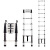 铝合金伸缩梯折叠人字梯加厚工程阁楼梯子梯升降梯直梯 一键收缩3.2米人字梯