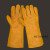 定制电焊手套劳保耐磨软皮焊工防烫专用牛皮手套工作耐高温烧焊防 防开线 长款加固 黄色