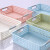日式加厚长方形塑料收纳篮厨房浴室桌面收纳置物篮子A4纸收纳筐 矮款中号绿色