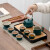 欧美品质定制便携式旅行茶具小套装日式家用茶杯户外伴手礼泡茶壶 黛绿盖碗套装蓝色包 含茶盘