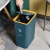 欧润哲 15L小鹿灰色长方形按压式垃圾桶 大容量垃圾桶带盖客厅厨房办公室夹缝手按开盖垃圾篓按压方桶