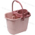 手压带水桶滑轮洗拖把桶挤清洁墩布加厚单桶拖把压干桶大容量 粉色桶+紫色拖把