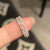 OKIF新款锆石圆形开口戒指法式简约时尚食指戒个性气质轻奢手饰女 7#戒指-银色(大)锆石方形