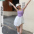 美绿地球女子网球连衣裙春夏新款罗纹速干透气训练舞蹈运动裙套装 紫茉莉 XS(欧码）