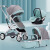 贝丽可（belecoo）提篮婴儿推车可坐可躺轻便双向高景观折叠避震新生儿宝宝手推车小 荷绿色【加多功能安全座椅】