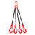 起重链条吊索具组合吊钩吊环G80锰钢铁链细筋钩起重吊装工具 3吨3腿1米