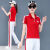 啄木鸟休闲运动套装女夏季2024新款时尚洋气显瘦高级感广场舞短袖两件套 红色套装 M100斤内