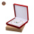 绒布耳环耳钉盒结婚定制 12592红色PU纹双开珍珠盒