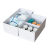 桌面分格收纳盒医院6s管理自由组合分隔物品塑料整理筐可拆卸储物 中号分格盒白色2隔板+ 卡槽+空白卡片