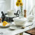 空梦小麦秸秆碗碟8件套家用小碗创意个性碗盘子饭碗碟子餐具塑料秸秆 黑线10件套装(圆款)