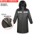 防暴雨保安劳保物业雨衣长款全身连体男反光双层防水加厚外套雨衣 黑风衣（布内里） XL
