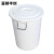 富都华创 加厚100L白色带盖 大号塑料桶 圆形收纳桶大容量水桶酒店厨房工业环卫物业垃圾桶 FDHC-ST-103