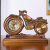 XMSJ复古座钟客厅欧式钟表创意摆件石英钟摩托车家用现代坐钟台式 12 红木色