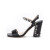 周仰杰（JIMMY CHOO ）女士皮革斜方头高跟鞋凉鞋 211520礼物 AADRA 85 NXD BLACK SILVER WHITE 黑色 37.5