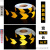 箭头导向标大货车前保险杠防撞条挖机反光贴车贴汽车夜光警示贴纸 5cm宽黑黄箭头-50米
