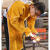 电焊工牛皮耐磨隔热防烫耐高温防护衣反穿衣焊工围裙氩弧焊工作服 桔色短款低领长袖85cm XL