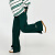 卡帕（Kappa）复古休闲裤新款女高腰运动裤针织长裤开叉裤脚卫裤 玻璃绿-3066 S