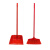 慎固 扫把簸箕套装 红色 双面用烤漆铁杆扫帚垃圾铲组合
