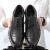 梦特娇（MONTAGUT）新款男鞋 英伦潮鞋男士正装商务皮鞋黑色系带休闲单鞋 黑色 37
