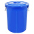 兰诗 FW1354 带盖金属提手大水桶 工业环卫物业垃圾桶 36L蓝色