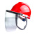 安全帽防护面罩头戴式电焊工带耐高温脸面部防尘用防农药飞溅面屏 透明面屏+红色安全帽