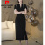 皮尔卡丹小个子收腰开叉连衣裙女夏季新款高端精致显瘦领气质高级感裙子 黑色 S [80-90斤]