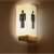 侧装卫生间发光门牌洗手间标识牌带灯男女厕所灯箱WC指示夜牌 I 25x11cm