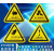 标志大号三角形车间验厂安全标识牌小心有电危险警示贴纸 当心激光 10x10cm15张起发