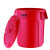 GNF 75升圆形大号塑料储物桶加厚带盖工业搬运原料桶物业小区户外环卫垃圾桶厨房厨余泔水潲水桶红色