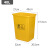 安达通 医疗垃圾桶 一次性塑料医院诊所用方形外贸推翻盖利器盒锐器桶 黄色医疗桶无盖40升