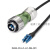 光纤航空插头带铠光缆LC单模双芯户外皮线基站防水连接器 嘉博森 DH24型光纤插头(5米)