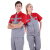 斯卡地尔（Scotoria）半袖工作服套装 分体式夏季半袖舒适高棉TC1501红灰色 1套4XL码