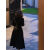 兰尼诗菲（轻奢高档）秋冬新款2023黑色裙摆式毛呢大衣女中长款收腰外套潮 黑色 S建议80-95斤