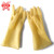 威蝶工业橡胶手套强力加厚牛筋耐酸碱耐磨耐用防滑防水洗衣洗碗居家清洁手套 黄色 L 10付装