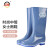 上海牌雨鞋女士高筒舒适PVC耐磨防滑防汛劳保工业防护耐腐蚀耐酸碱食品加工鞋SH302 灰蓝色 37