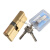 防盗门锁芯铜AB锁芯铜大门锁芯老式双面防撬铜弹子通用型 80偏=32.5+47.5 带钥匙