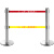 警示带式不锈钢伸缩围栏3米5米双层隔离带警戒线排队柱安全护栏杆 加重加厚双层5米金色一根约18斤