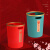 卫洋WYS-989 创意压圈垃圾桶  办公司卫生间简约塑料圆形垃圾篓纸篓 大号红色