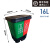 杭州分类物业室外脚踩垃圾桶双桶办公室 脚踏户外环卫垃圾箱 16L红绿有害+易腐
