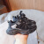 迪士尼（Disney）品牌童鞋跑步鞋2024夏季新款男女童运动鞋子网布透气旋转纽扣儿童 黑色 21码内长约13.5CM