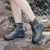 鸣固 成人款时尚防雨防滑防水雨鞋套男女加厚耐磨雨鞋套 防雨鞋套 白色 M MG-ZB-1772-6