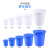 垃圾桶大号环卫大容量圆桶餐饮厨房白色圆形特大胶桶带盖商用 蓝色加厚150L有盖