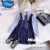 迪士尼（Disney）学院风女童jk套装2024新款小女孩衬衫背带裙春秋季学生表演班服潮 蓝色套装 +领带 120cm