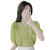 贤语2023夏季新款法式泡泡袖短袖上衣V领衬衣气质显瘦雪纺小衫女薄款 绿色 2XL(126~135)