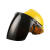 电焊面罩配安全帽式焊工防护面具防烤脸护脸全脸焊头戴式焊帽面屏 墨绿色面罩+黄色安全帽