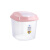 塑料装米桶厨房带盖水箱50斤米缸防潮防虫20斤面粉透明收纳盒 大号-粉约30斤米/18斤面/18斤猫