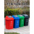 垃圾桶正方形分类大号环卫摇盖四色户外商用餐饮无盖果皮箱 40升分类方形Y桶(带盖)绿色 厨