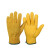 劳保佳 牛皮手套 牛皮电焊园艺工作手套 防刺浸胶耐磨种植插花 黄色 M码